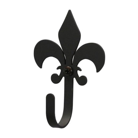 Village Wrought Iron Village Wrought Iron WH-121-XS Fleur-de-Lis Wall Hook Extra Small - Black WH-121-XS